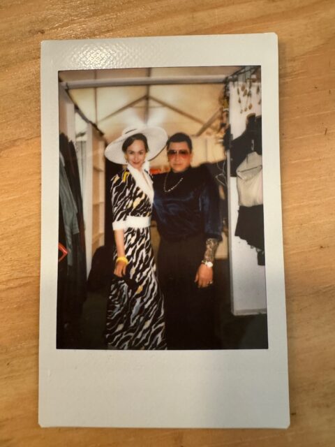A Polaroid of Kristi Hansen as Pantina and Sheldon Elter as the Duke of Milan.