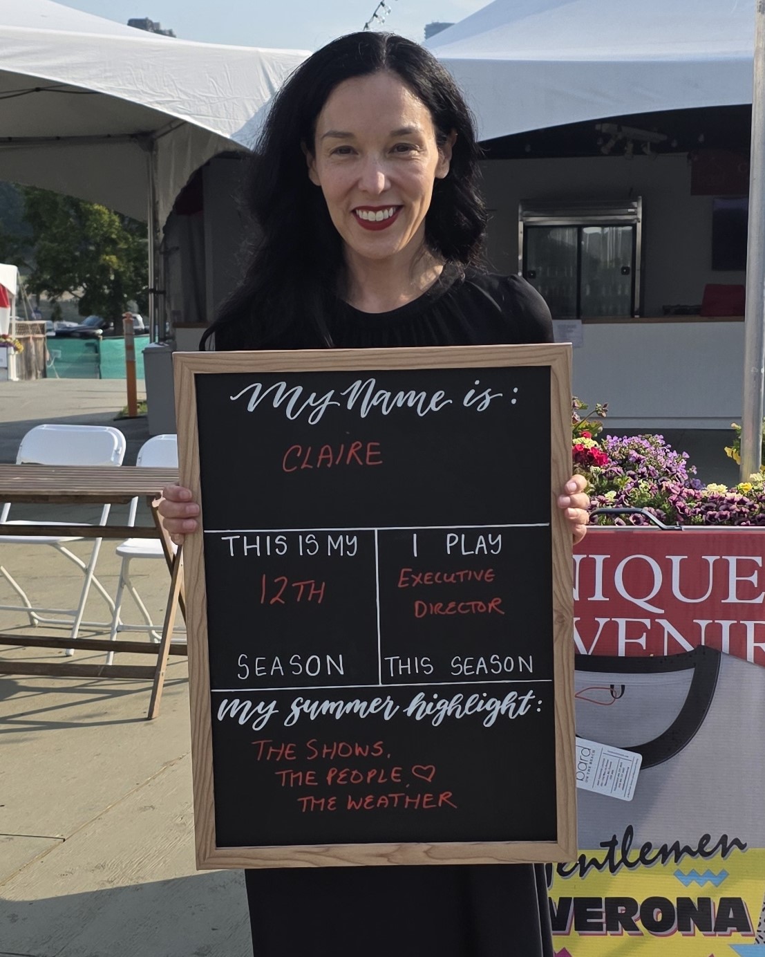 Claire is in her twelfth Season at Bard as Executive Director and has loved the shows, the people, and the weather this Season