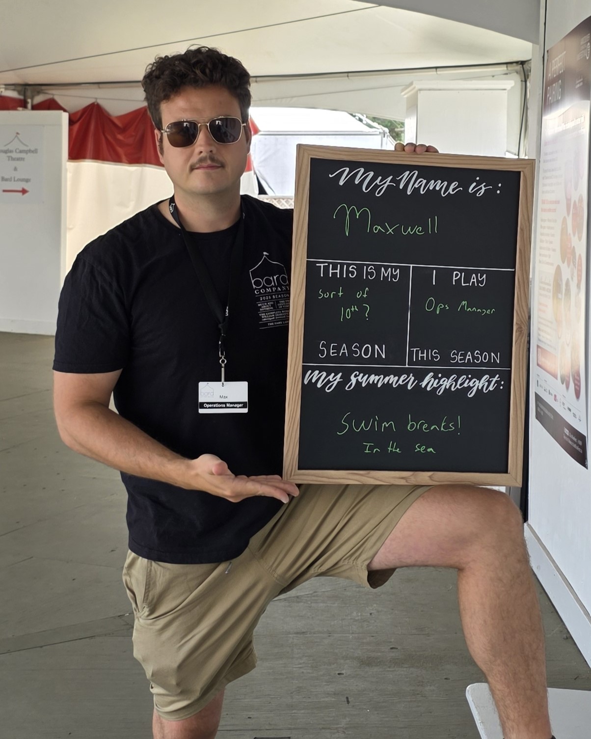 Max is in his tenth Season with Bard and acts as our Operations Manager. His favourite memory this Season has been swim breaks in the sea.