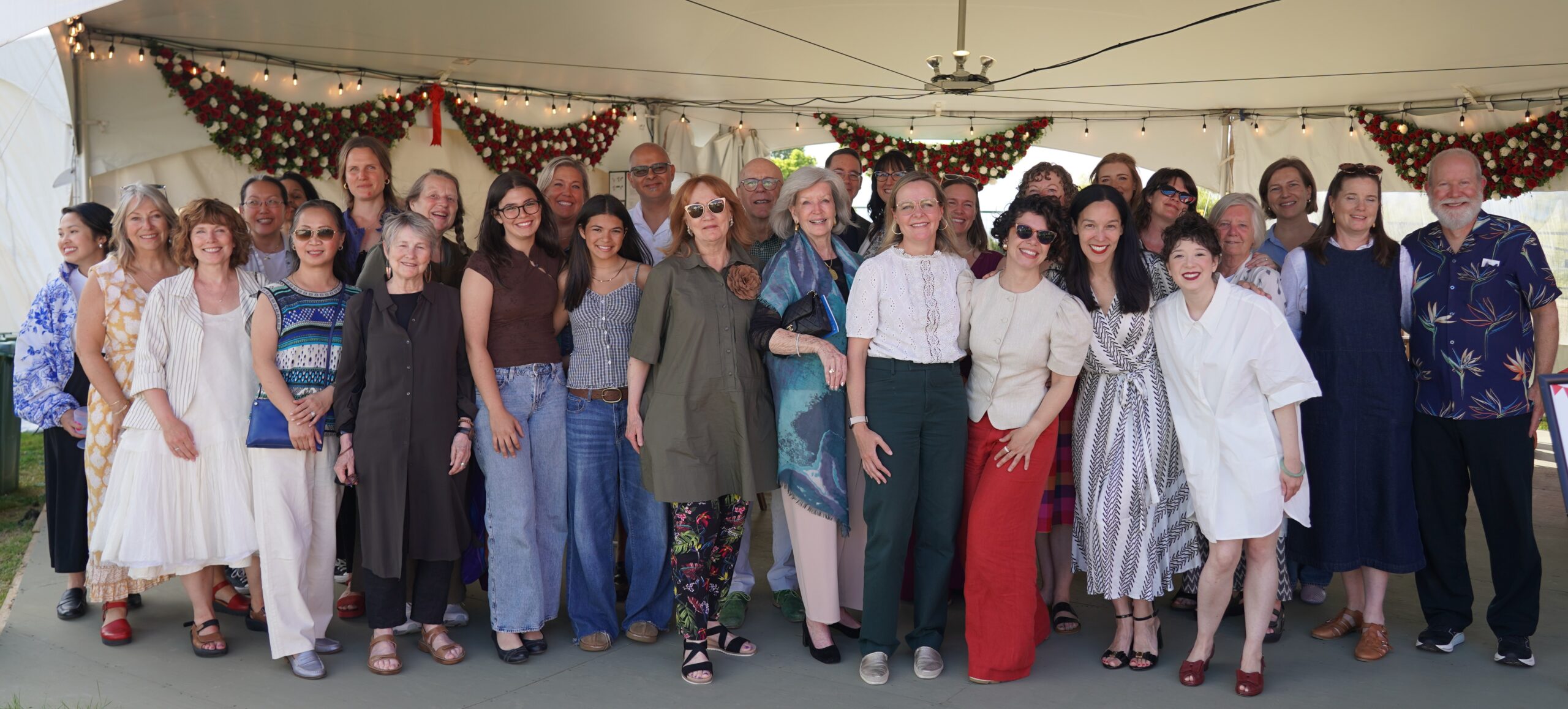Members of the Inaugural Spotlight Circle group with the Director of Antigone, Ming Hudson, posed and smiling. 